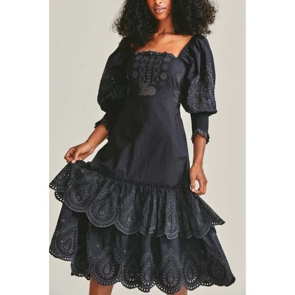 Love Shack Fancy Toulon Dress black US4 - Picture 1 of 11